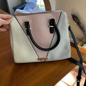 Steve Madden Tri-Tone Crossbody in Pink, Grey, and Cream